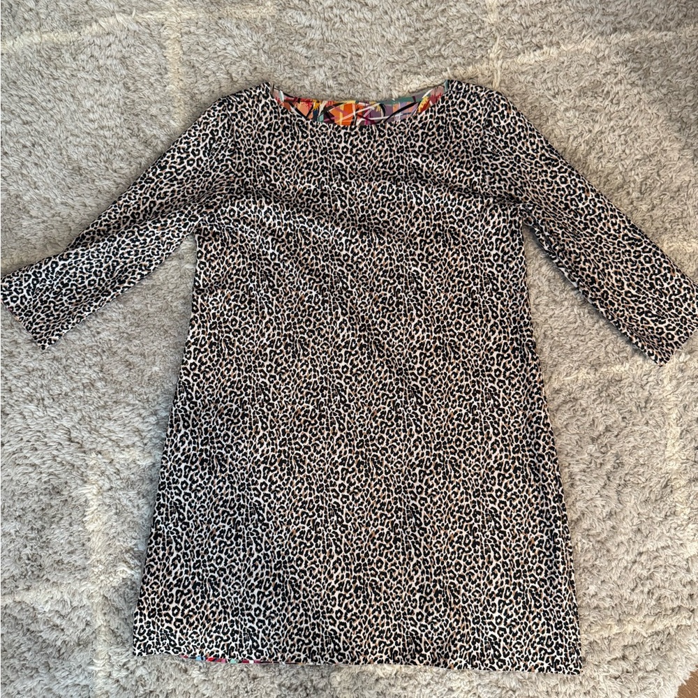 Leopard Print Dress with 3/4 Sleeves